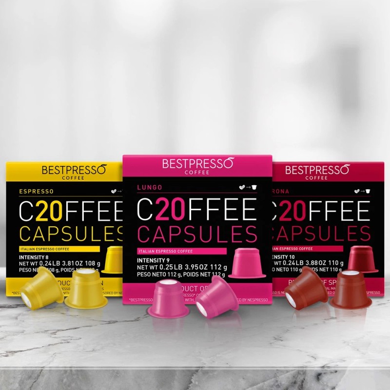 Bestpresso Coffee for Nespresso Machine 120 pods Espresso MIX +