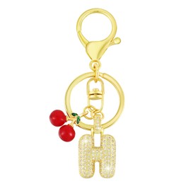 HUAAPLEGO Gold Letter Charms with Sparkling Zircon A-Z Initial Letter Keychain for Women Bag Charms Backpack Charms Purse Charms for Handbags(Letter H)