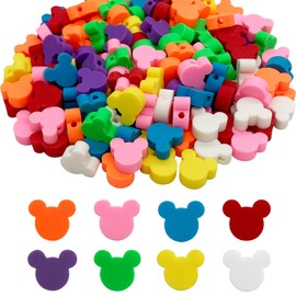 100 Pcs Mouse Head Polymer Clay Beads Mixed Heishi Spacer Beads Supplies for DIY Bracelet Earring Necklace Jewelry Making
