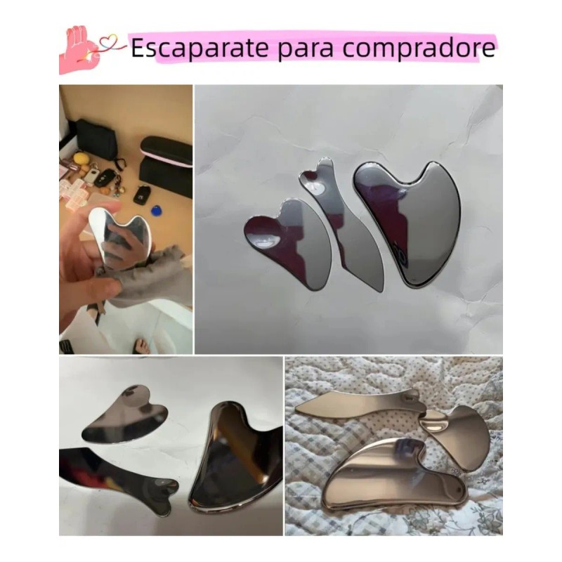 Kit De Guasha Facial De Acero Inoxidable De 4 Piezas