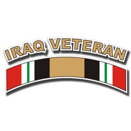 Iraq Veteran Ribbon Decal Sticker 5.5"