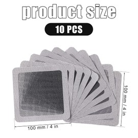 10pcs Mesh Repair Patch, Self Adhesive Window Screen Repair Kit Gray Screen Door Mesh Repair for Repairing Screen Windows Doors Tent Net(Silver)