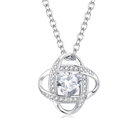 AGVANA Women's Birthstone Necklace, 12 Months, "End of Love" Concept, Silver, S925, Platinum Plated, Women's, Jewelry, Christmas, Birthday, Gift, Wrapping Supplies Included, Sterling Silver, Cubic