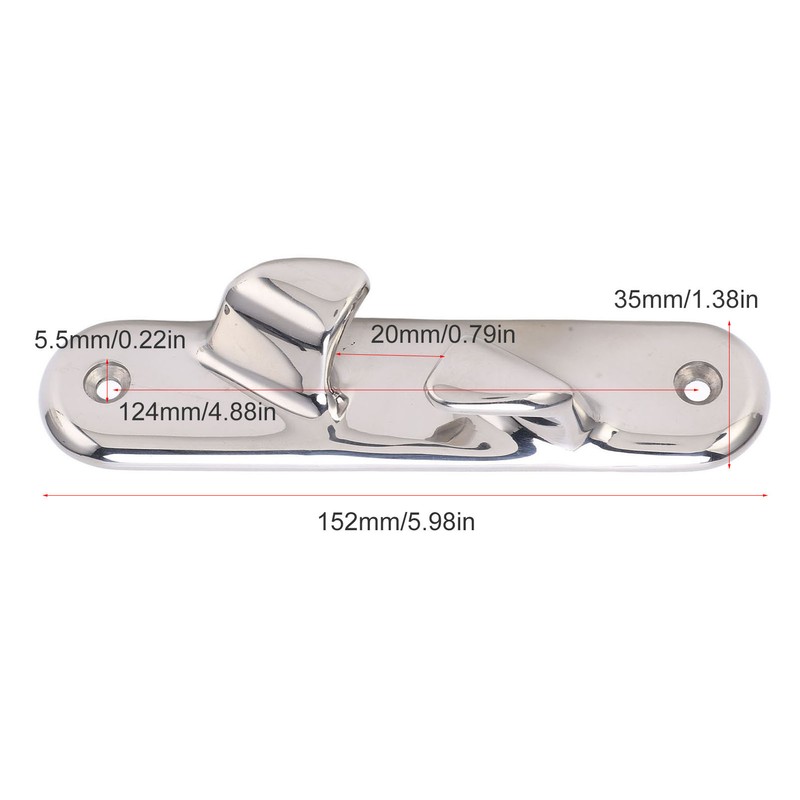152mm/5.98in Straight Bow Chock Line Cleat Hardware 316 Stainless Steel