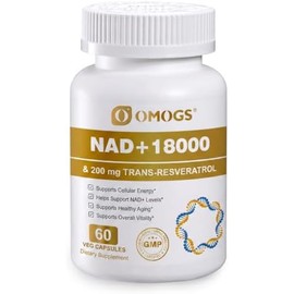 OMOGS Nad 300 Mg  Trans-Resveratrol 200 Mg, Suplemento De Nad Puro, Máxima Absorción, Suplemento Potenciador Para La Reparación Del Adn,