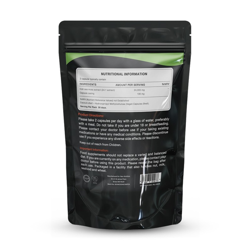 Organic Irish Sea Moss Extract 12,000mg - High Strength 25:1