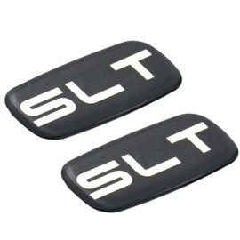 Pair Set SLT Cab Emblem 3D Badge Nameplate Letter Logo Roof Pillar Replacement For 95-07 Yukon Suburban Sierra (Chrome/Black)