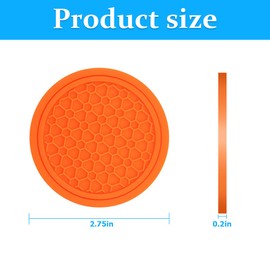 Mandark 4PCS Car Cup Holder Coasters, 2.75 Inch Non-Slip Insert Water Bottle Holder Pads, Dustproof Automotive Interior Accessories Mat, Universal for Vehicles, Trucks, RVs and More (Orange)