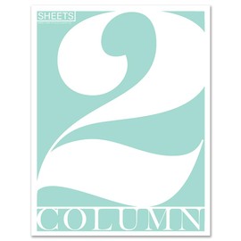 BookFactory 2 Columns Columnar Sheets/Two Column Loose Sheet Format - 50 Pieces of Paper, 8.5'' x 11'', 3 Hole Punched Loose Leaf Sheets (SHEET-050-7CLL(Column-2) -LX)