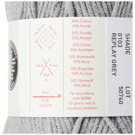 Sirdar Snuggly DK Double Knitting, Replay Grey (103), 50g