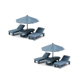 Outland Models Military Scenery Structure Deck Chair and Umbrella Set 1:87 HO Scale