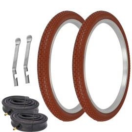 OG Lowrider 20x1.75 BICYCLE CLAY/CLAY SIDEWALL 2 TIRES W/ HEAVYDUTY TUBES, LEVER