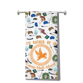 LEVLO Percy Movie Kitchen Towel Percy & Annabeth Fans Gift I'd Rather Be in Camp Half-Blood Tea Towel PJO Percy Housewarming Gift (I'd Rather Towel)