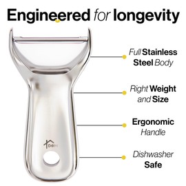 Vegetable Peeler, 100% Stainless Steel Y Peeler, Potato Peelers for Kitchen, Fruit Peeler, Carrot Peeler, Pelador de papas, Ergonomic Non-Slip Handle, Sharp Blade, Apple, Cucumber Peeler