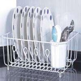 HOMEBASIX JI-25W-3L Dish Drainer with Basket, White