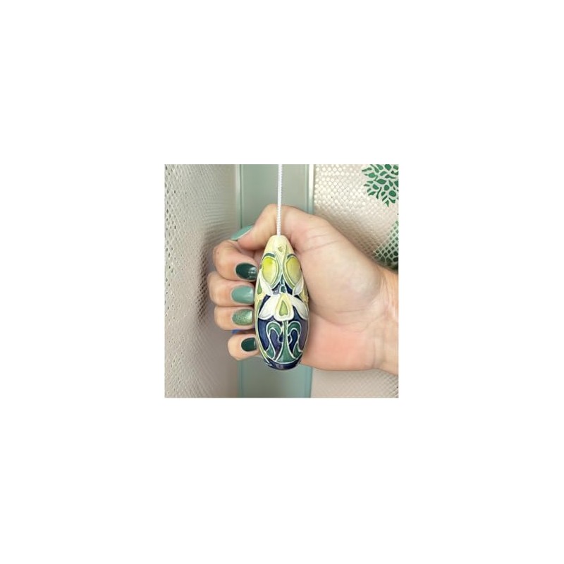 Old Tupton Ware Oval Light Pull with Cord Attached (Snowdrop)
