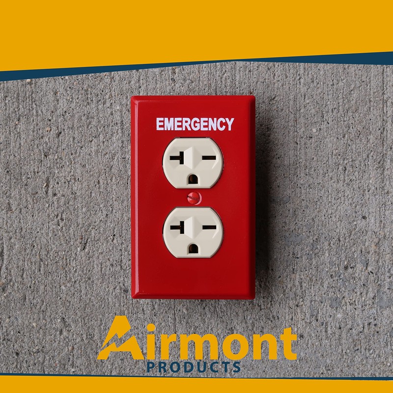 (5 Pack) Emergency Red Outlet Covers, Duplex Receptacle Switch Wall