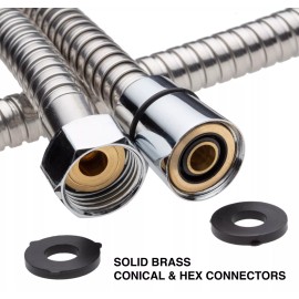 TOVLUX NEW 72" (6ft) Extra Long Anti-Twist Shower Hose,S.Steel,C