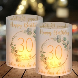 12 Lanterns, Table Decoration for 30th Birthday, 30th Birthday Decoration for Men or Women, Suitable for Tea Lights or Candles