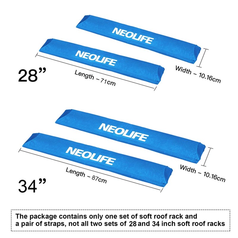 WONITAGO Soft Roof Rack Pads with Two 15 Ft Tie