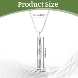 Breathing Necklace, Breathlace Yoga Symbol Necklace Anxiety Necklace Whistle Necklace for Meditation (Silvery)