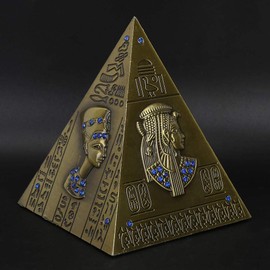 Egyptian Pyramid Piggy Bank Delicate Tourist Souvenir Money Box (Bronze Medium)