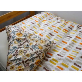 Sound Part Duvet Cover Single Long (59.1 x 82.7 inches (150 x 210 cm)), Reversible Pattern, Easy to Put In and Take Out Comforter, Zipper on Both Sides, 6 Points with Snap Buttons, Eden Orange