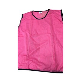 12 X Sports Training Mesh sports bibs Bibs Football Netball Rugby Hockey Cricket Scrimmage or football training Vest Soccer Sports Club + Carry bag (Senior Adult Youth Junior & Kids) Pink Youth