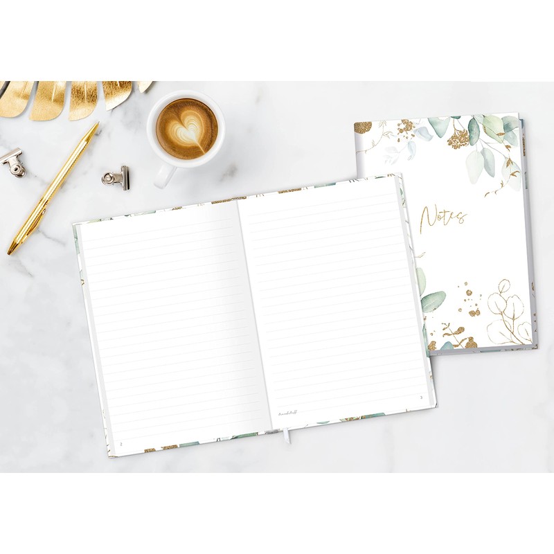 Trendstuff by Häfft Notebook A5 Lined [Gold Leaf] 124 Pages,