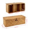 OLegei Wicker Basket Storage Basket 3 Compartments Basket Braided with