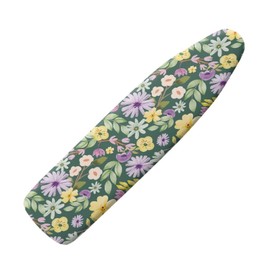 Snilety Green Ironing Board Cover Accessories Floral Daisy Print Ironing Board Covers with Hook and Loop Fasteners Santard Size Ironing Board Cover