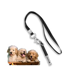 Dog Whistle with Free Lanyard, to Stop Barking, Adjustable Frequencies Ultrasonic Stainless Steel Dog Training Whistle, Bark Control Tool for Dogs(Black)