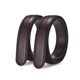 EKdirect Pack of 2 Men's Replacement Belt Without Buckle Leather Automatic Belt, Brown brown