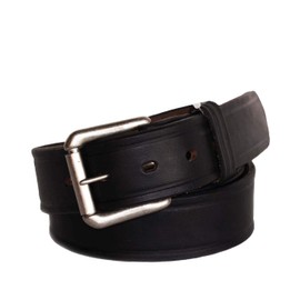 1-1/2" Full Grain Belt - Black - Size 44 - RGB-111 - Oil Tanned Solid Thick Leather and Roller Buckle - R.G. BULLCO