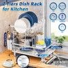 GAOKASE 2 Tiers Dish Drying Rack, Space-Saving Dish Racks for