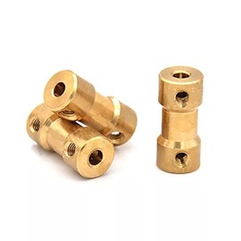 1PCS Brass Shaft Coupling 2mm to 5mm Flexible Shaft Coupling Joint Connector 20mm Length 9mm Diameter with Screws and Wrench for RC Model Motor?Brass?