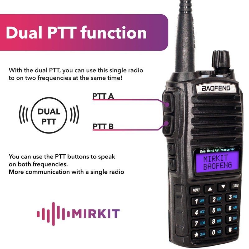 Mirkit Radio Baofeng UV-82 MK3 5 Watt 2800 mAh Li-ion