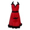 Ragged Rose Frilly Apron, cotton, Red with Black, one Size
