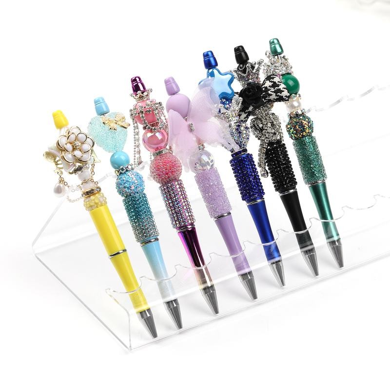 【P14】Transparent Acrylic Pen Holder Stationery Store storage organizer:_6 hole 13*12.8*8cm