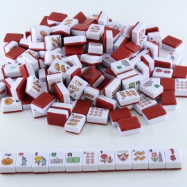 Local   Carving Classic American Mahjong Tiles Portable Modern Family Indoor Entertainment Board GamesSize: 1.26inch*0.95inch *0.63inch, Color: Blue