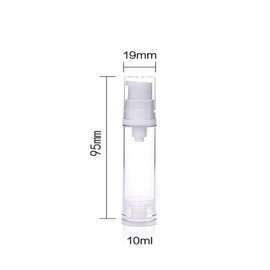 Dolaso 10 Pcs Airless Pump Bottle Refillable Clear Travel Lotion Pump Containers Vacuum Cosmetic Container Vacuum Press Pump Bottles for Personal Beauty Care Cosmetic Makeup