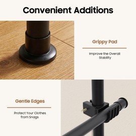 WPORDE Floor to Ceiling Heavy Duty Garment Rack, Load 220LBS Clothing Racks for Hanging Clothes, Metal Closet Garment Closet system Tension Rod Adjustable Clothing Hanging Rack