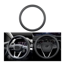 JNNJ Car Steering Wheel Cover, Perforated Leather Cover for the Steering Wheel, Sport Non-Slip Universal Steering Wheel Cover, Steering Wheel Cover, Genuine Leather, Breathable, Anti Slip (Regular)