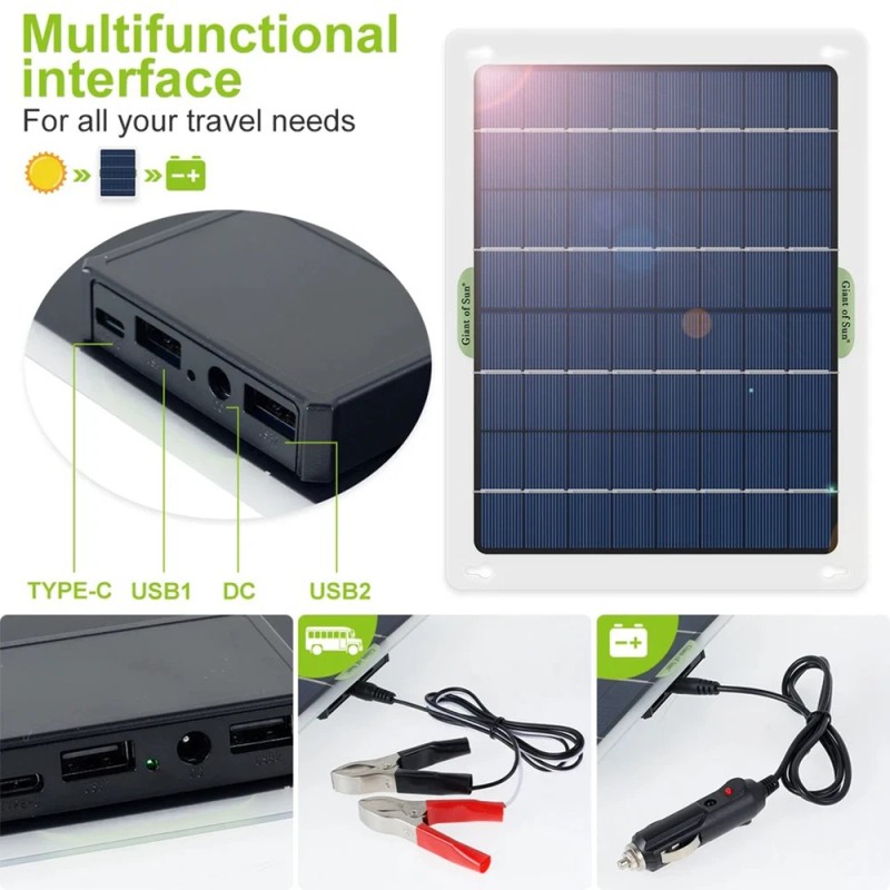 SHUONE57 20W Watt 12V Mono Solar Panel Trickle Charger Kit