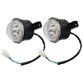 Saihisday 2Pcs Left Right Front HeadLight Headlight Universal Head Lamp Replacement for Most Taotao 125cc 150cc 250cc 300cc ATV 4 Wheeler Cars Baja Roketa Yamoto Sunl Jetmoto Peace Coolster Kazuma