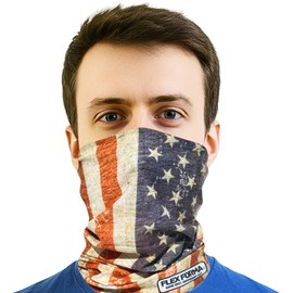 Flex Forma Neck Gaiter Sun Protection - Soft Durable Multifunctional Neck Mask - Breathable Dust Face Gaiter Neck Warmer (Patriotic Rustic)