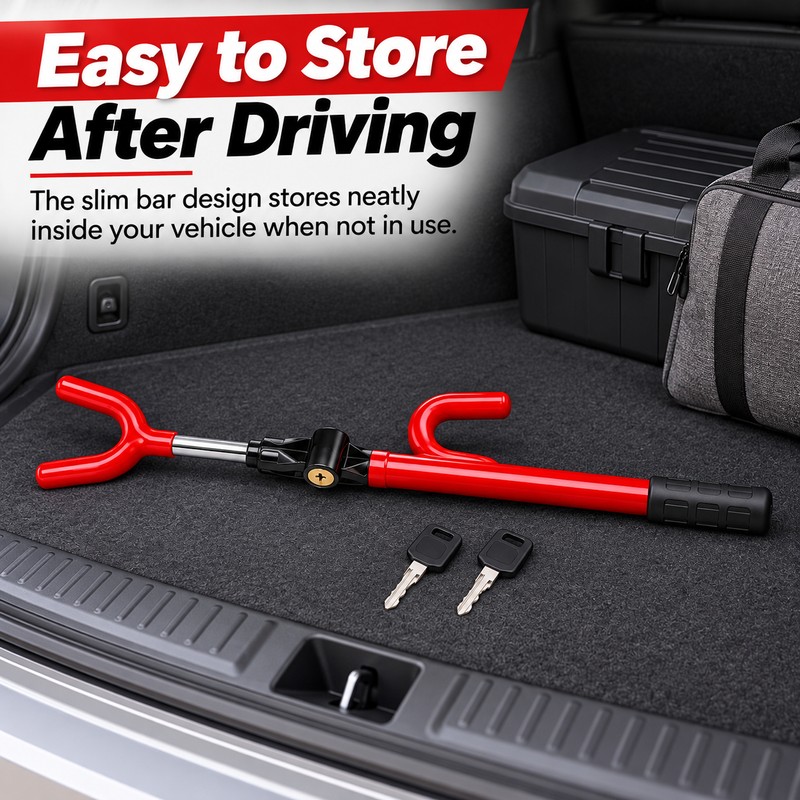 Telescopic Steering Wheel Lock for Vehicle Security – Twin-Bar ABS