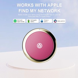 Air Tracker tag Item Finders Work for Apple Find My (iOS Only) APP Air GPS Tracker Tag for Dogs,Cats，Luggage, Keys, Backpack, Satchel Etc. （Rose Red 1pack
