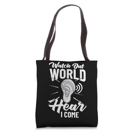 Hearing Aid Ear Disability Support Deaf Awareness Tote Bag