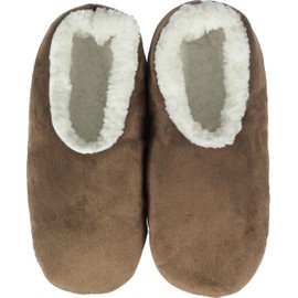 BenSorts Women Fuzzy Slipper Socks with Grip Warm Indoor House Fleece Cozy Socks Gifts Brown Size 5 6 6.5